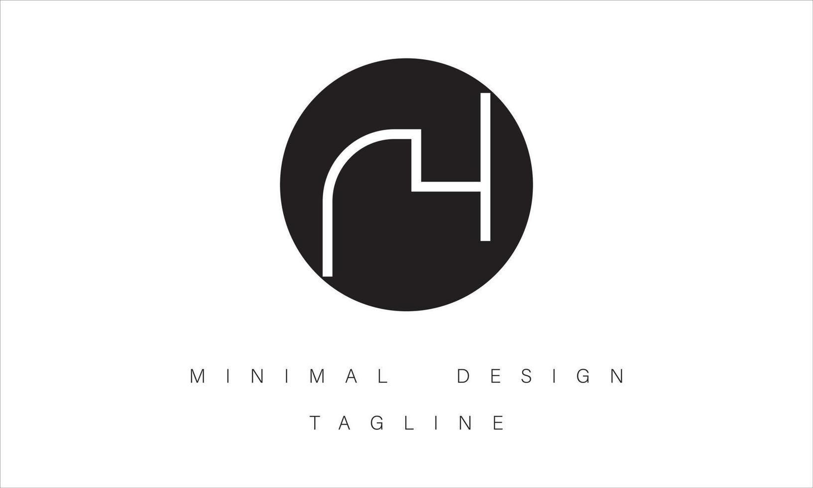 AH or HA Minimal Logo design vector
