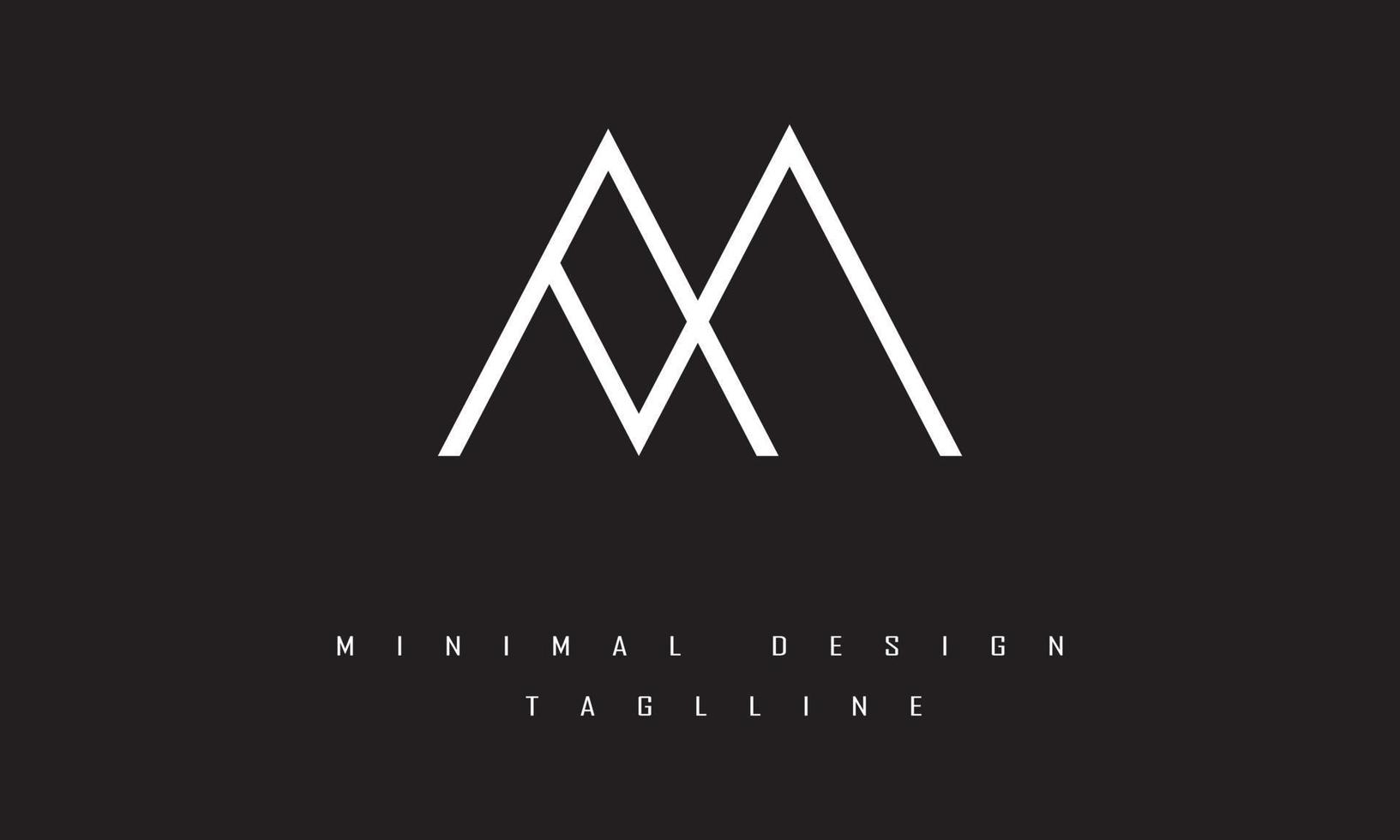 AM or MA Minimal Logo Design Vector Art Illustration