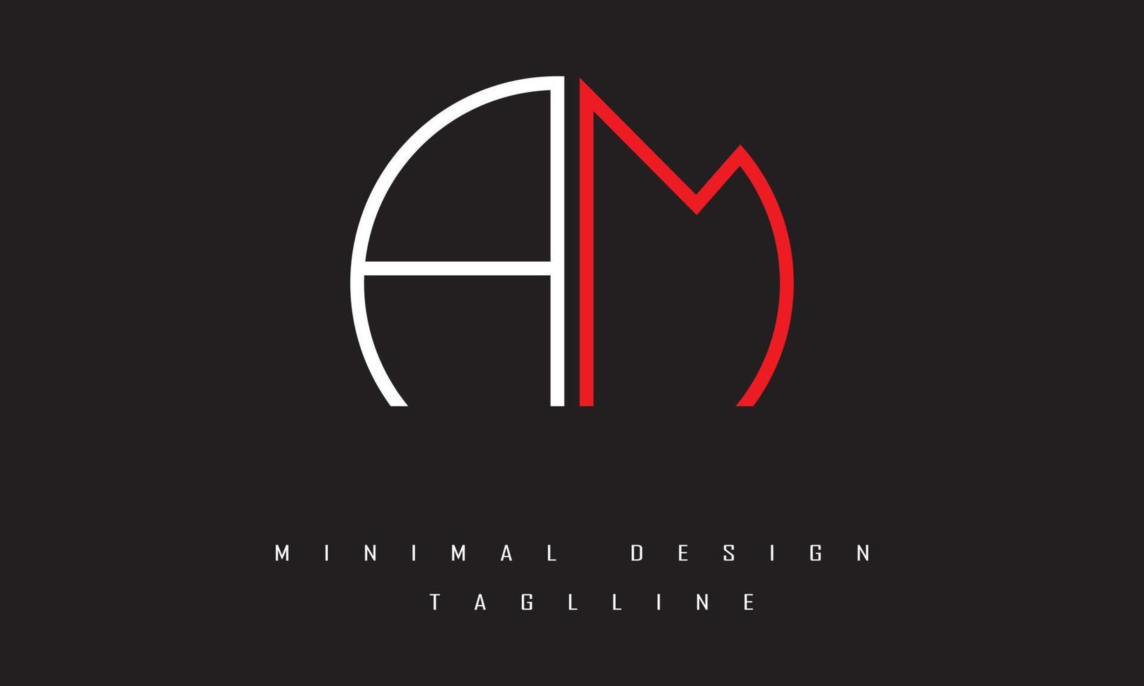 AM or MA Minimal Logo Design Vector Art Illustration