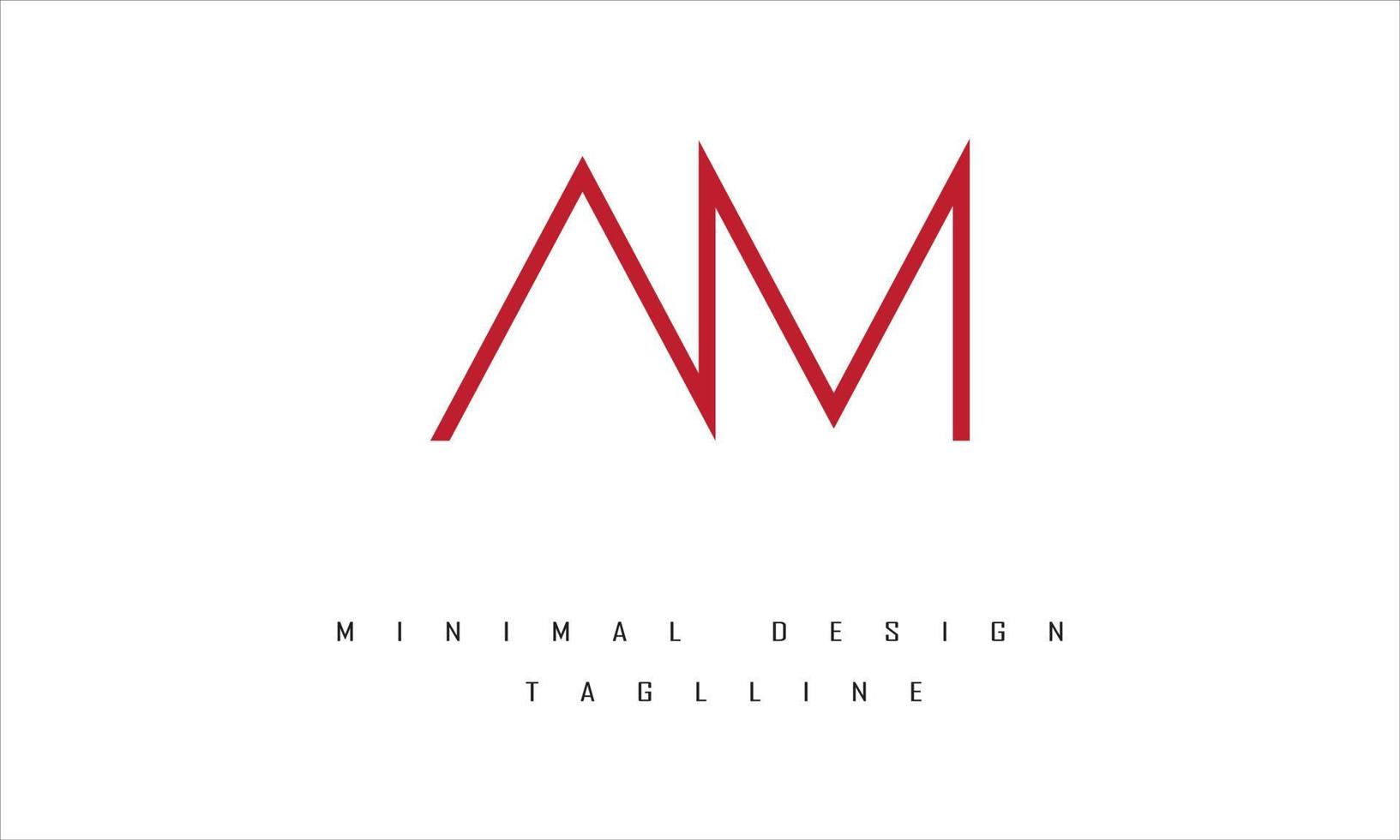 AM or MA Minimal Logo Design Vector Art Illustration