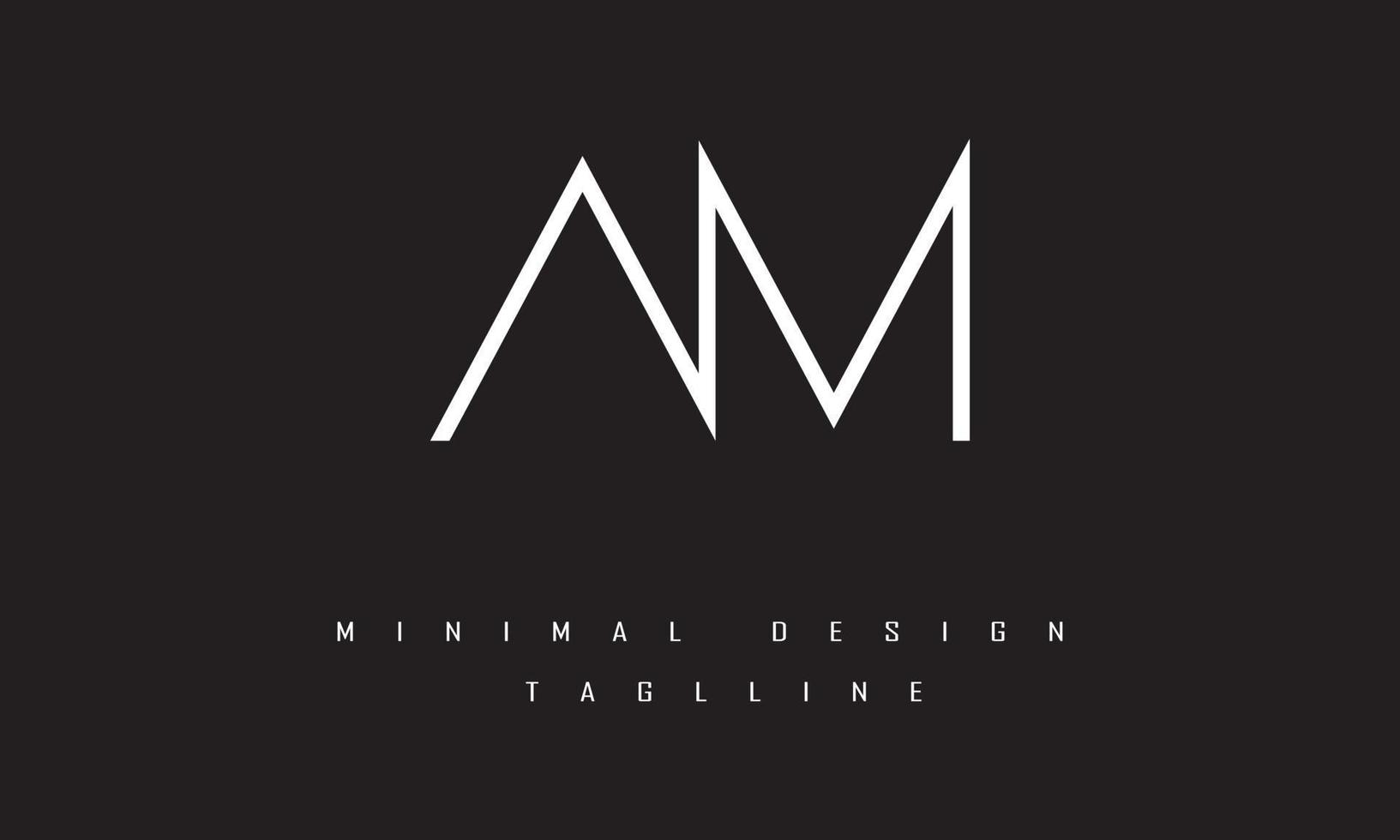 AM or MA Minimal Logo Design Vector Art Illustration