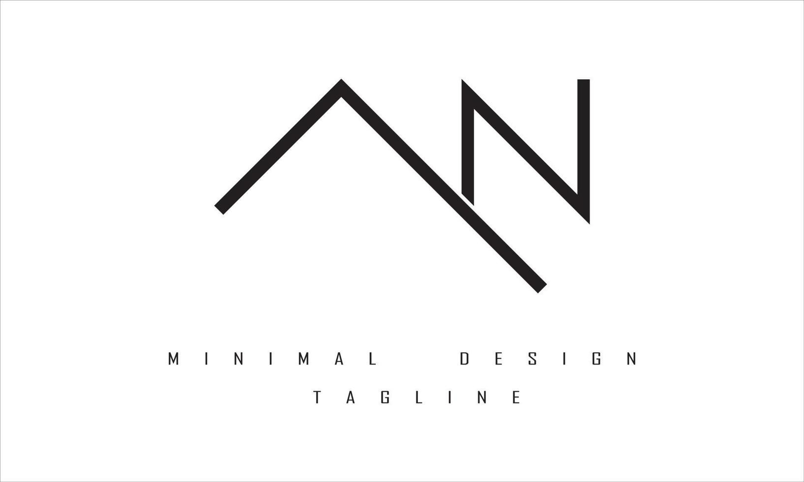 AN or NA Minimal Logo Design Illustration vector