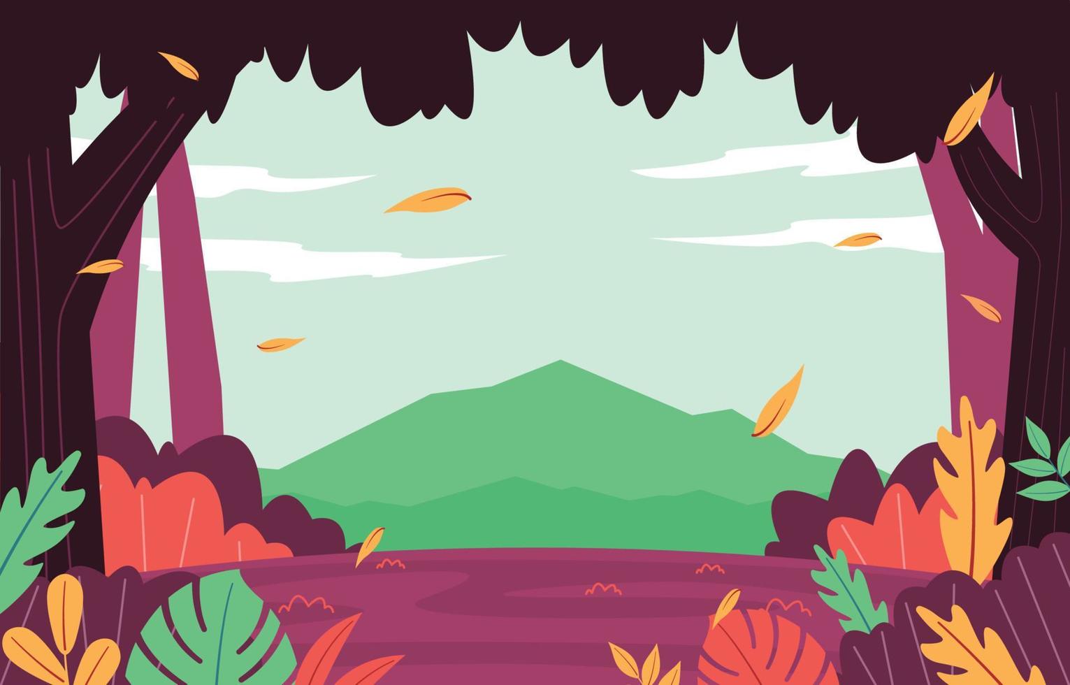 Fallen Leaf Fall Autumn Mountain Nature View vector