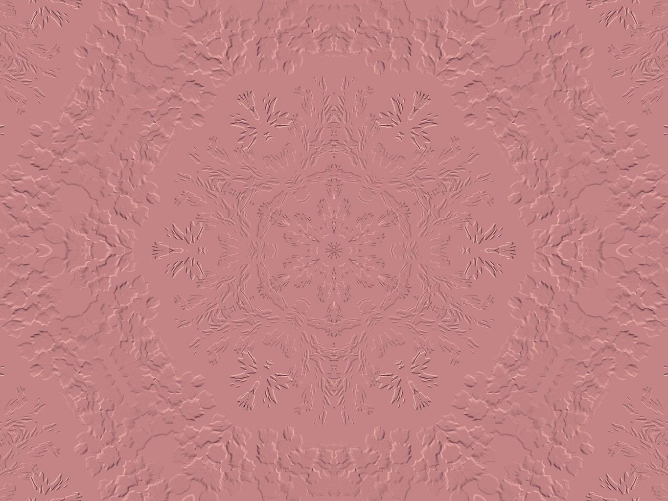 reddish-orange brown floral embossed 3d seamless pattern. textured background. geometric circles emboss wallpaper for tiles or walls,vector illustration photo