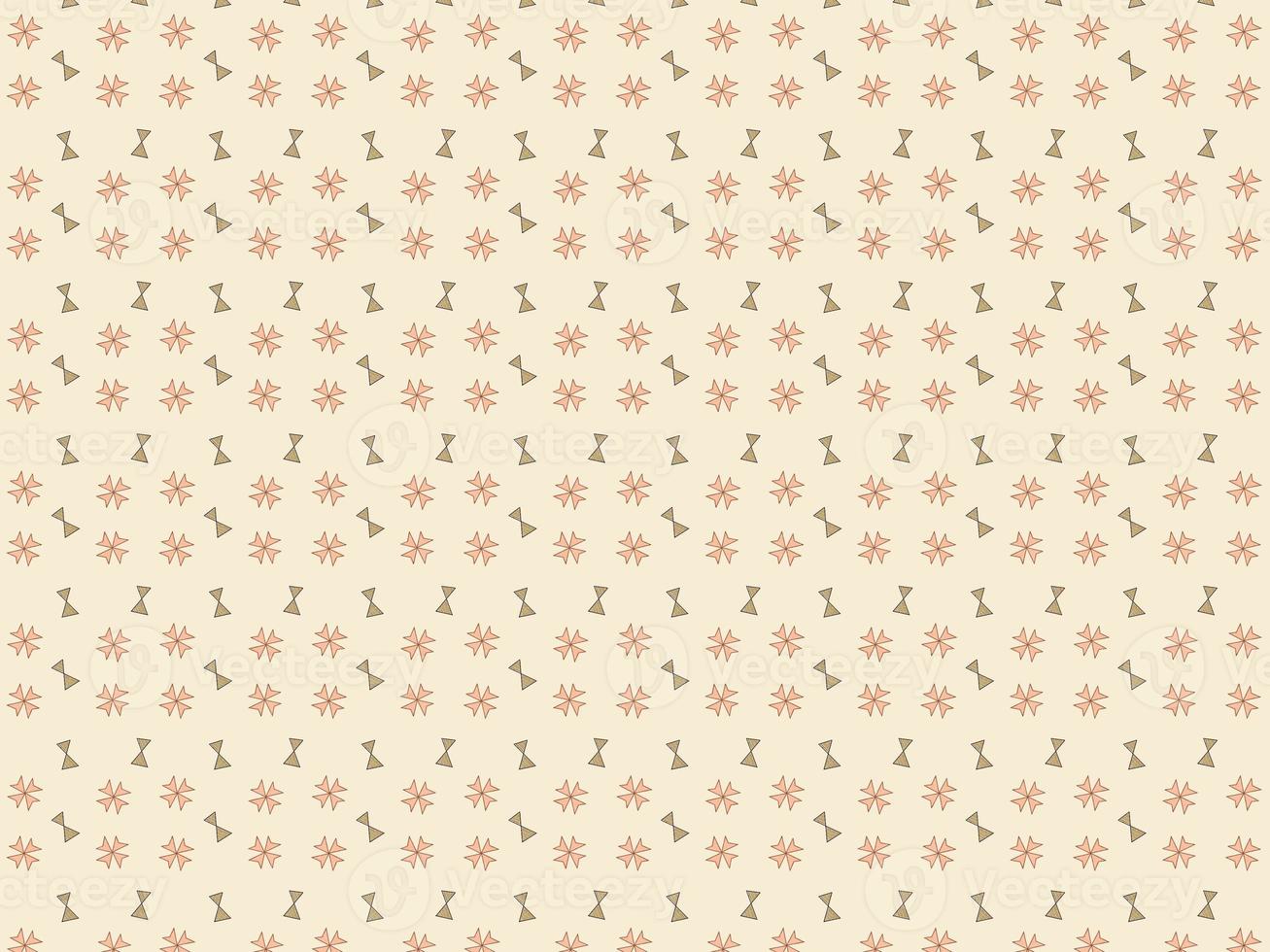 seamless pattern with cute little bows and small flowers on cream background  illustration. photo
