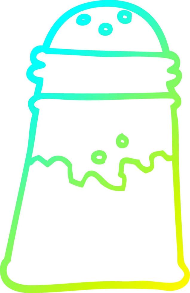 cold gradient line drawing cartoon salt shaker vector