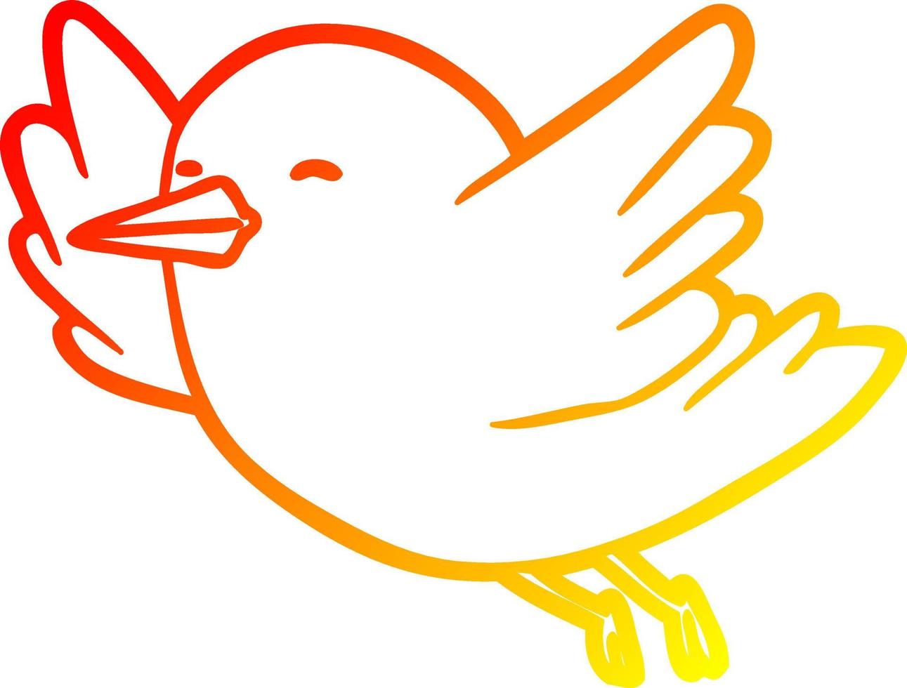 warm gradient line drawing bird flying vector