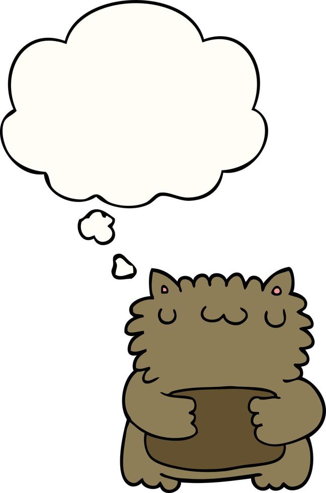 cartoon bear and thought bubble vector