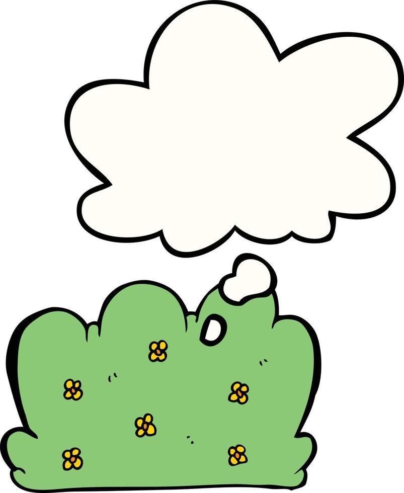 cartoon hedge and thought bubble vector