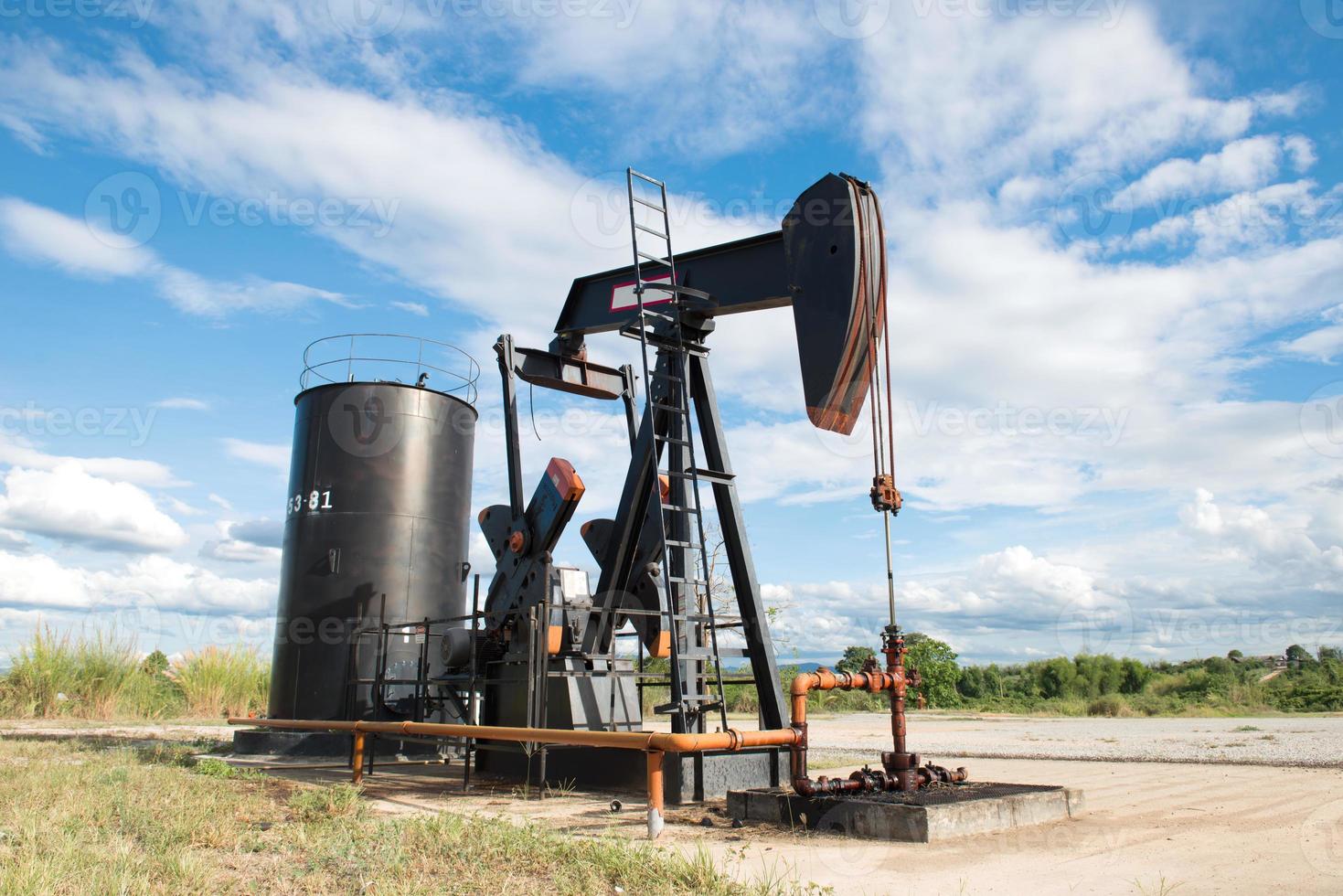 pumpjack pumping crude oil photo