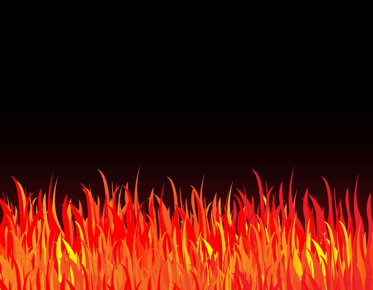 Fire background illustration. Illustration of burning fire flame on black background vector