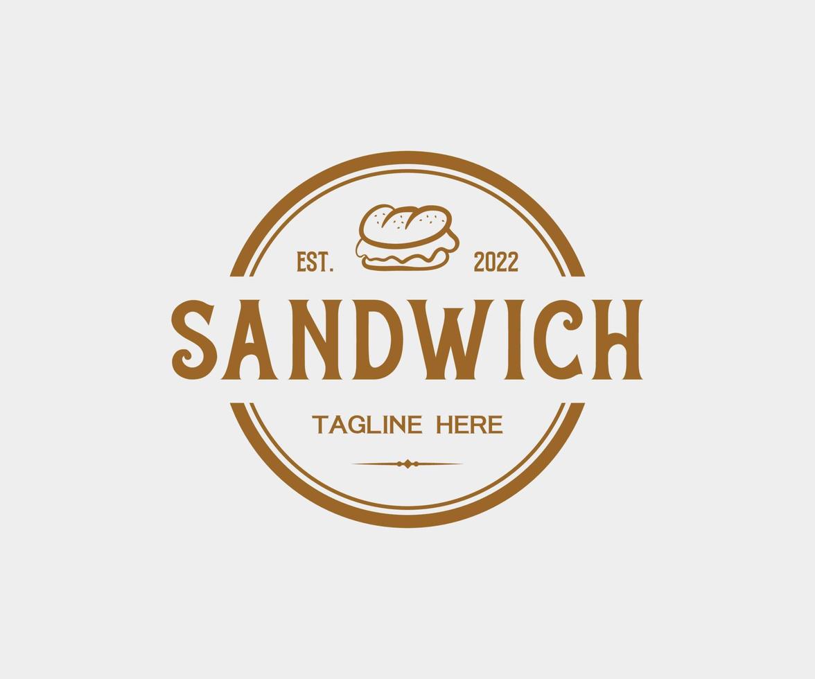 Sandwich logo design vector template.