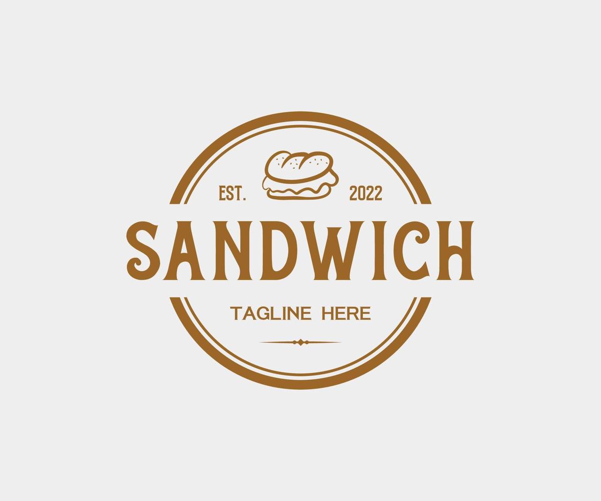 plantilla de vector de diseño de logotipo de sándwich.