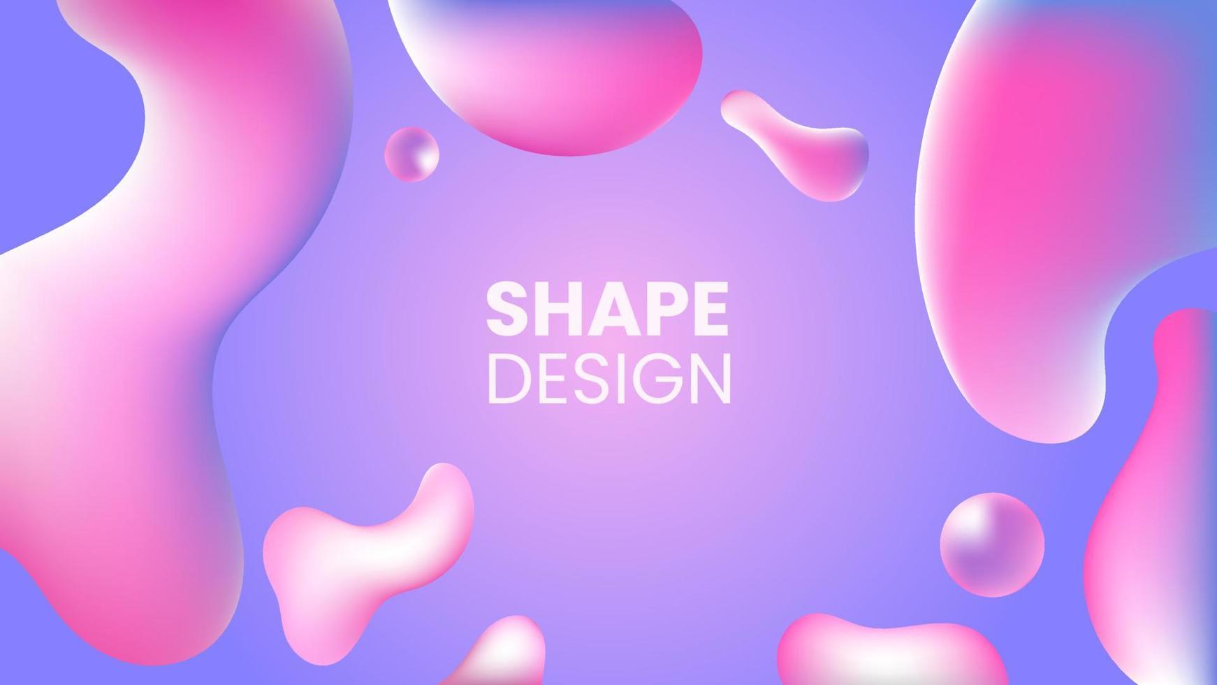Liquid flow purple, pink 3D neon lava lamp vector geometric background for banner, card, UI design or wallpaper. Gradient mesh bubble in the shape of a wave drop. Fluid colorful abstract shapes.