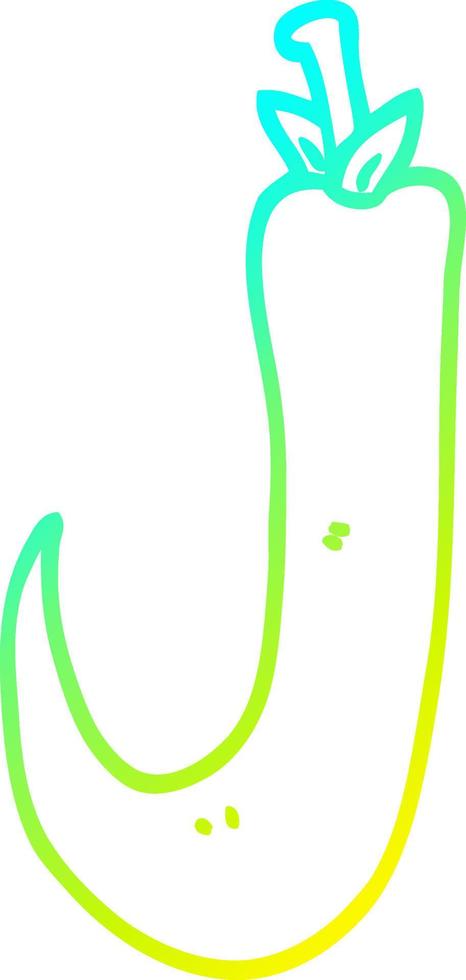 cold gradient line drawing cartoon chilli pepper vector