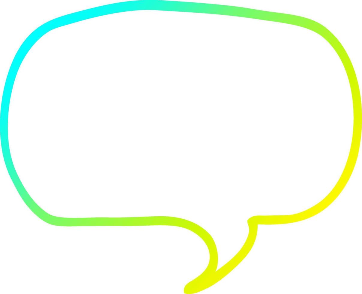 cold gradient line drawing cartoon speech bubble vector