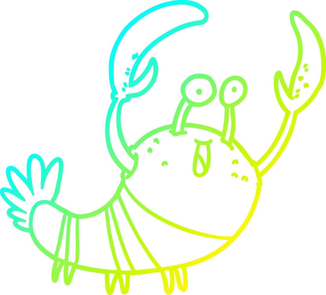 cold gradient line drawing cartoon lobster vector