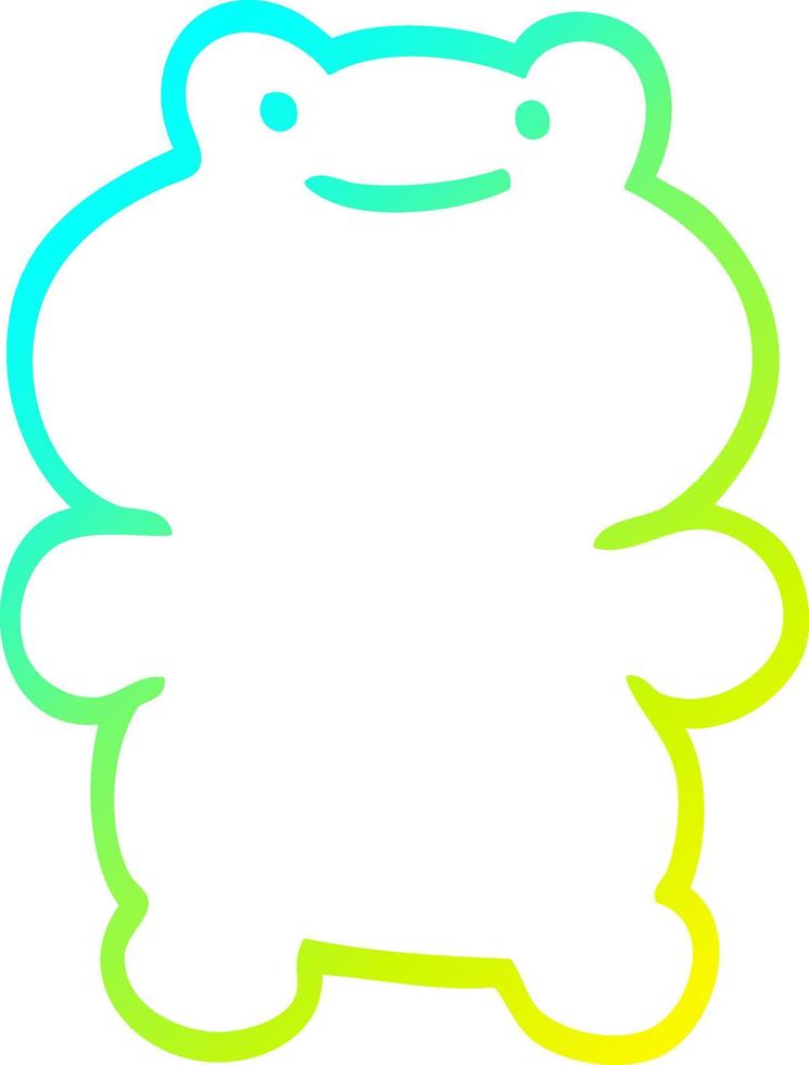 cold gradient line drawing cartoon frog vector