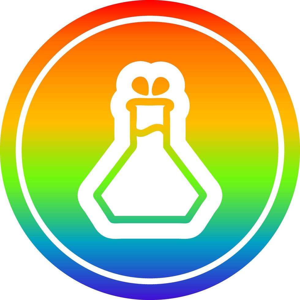 science experiment circular in rainbow spectrum vector