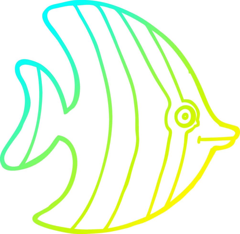 cold gradient line drawing cartoon angel fish vector