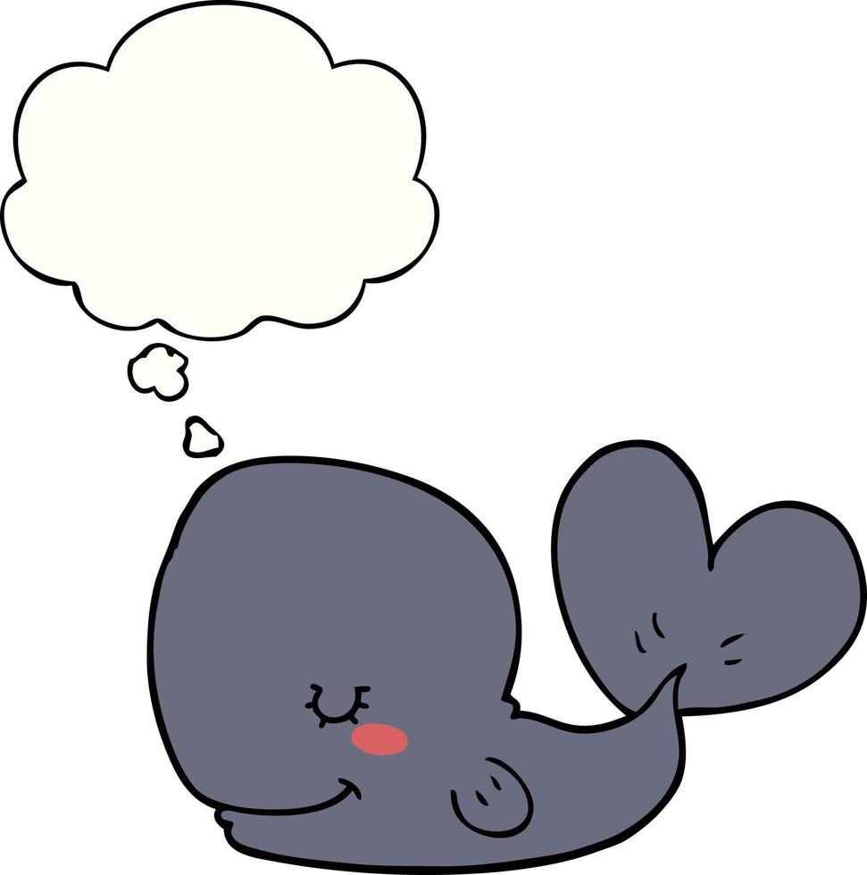 cartoon whale and thought bubble vector