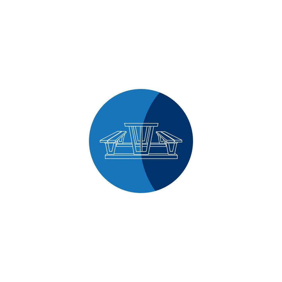 Picnic table icon vector