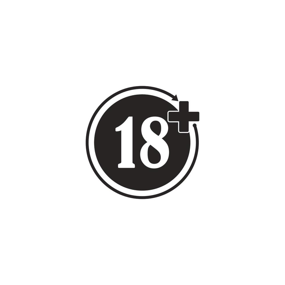 Plus 18 icon vector