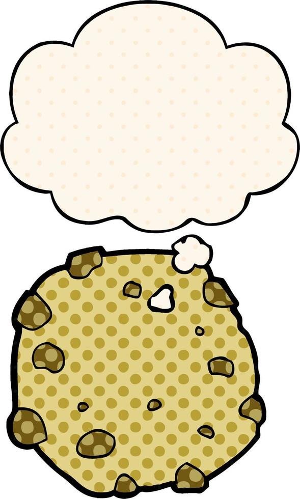 cartoon cookie and thought bubble in comic book style vector