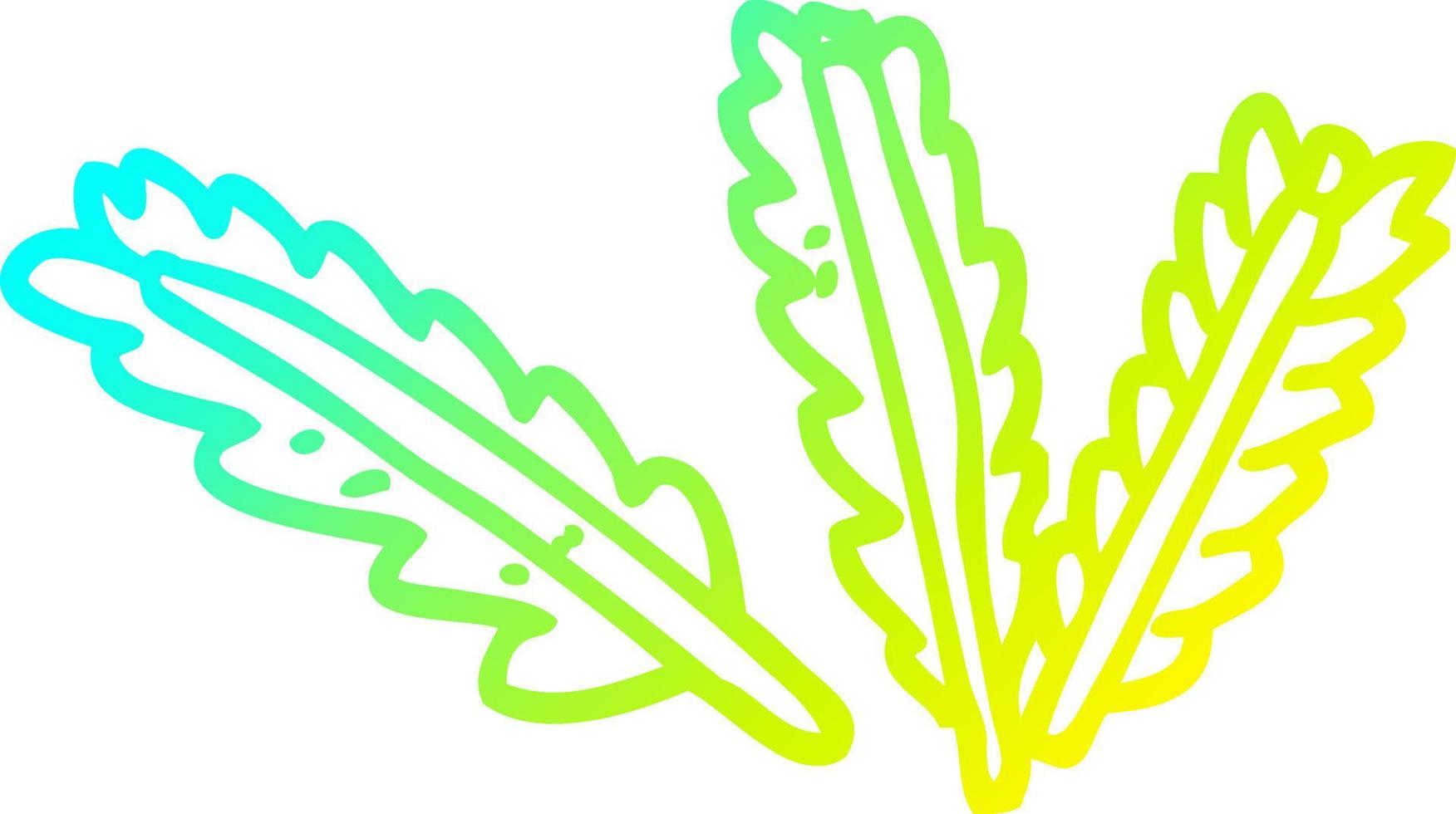 cold gradient line drawing cartoon ears of corn vector