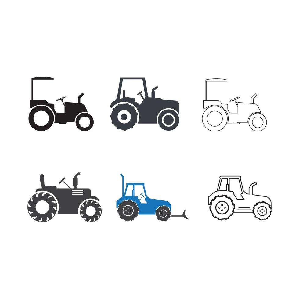 diseño de plantilla de ilustración de vector de icono de tractor