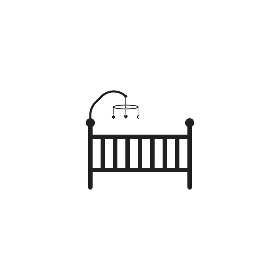 baby crib icon vector
