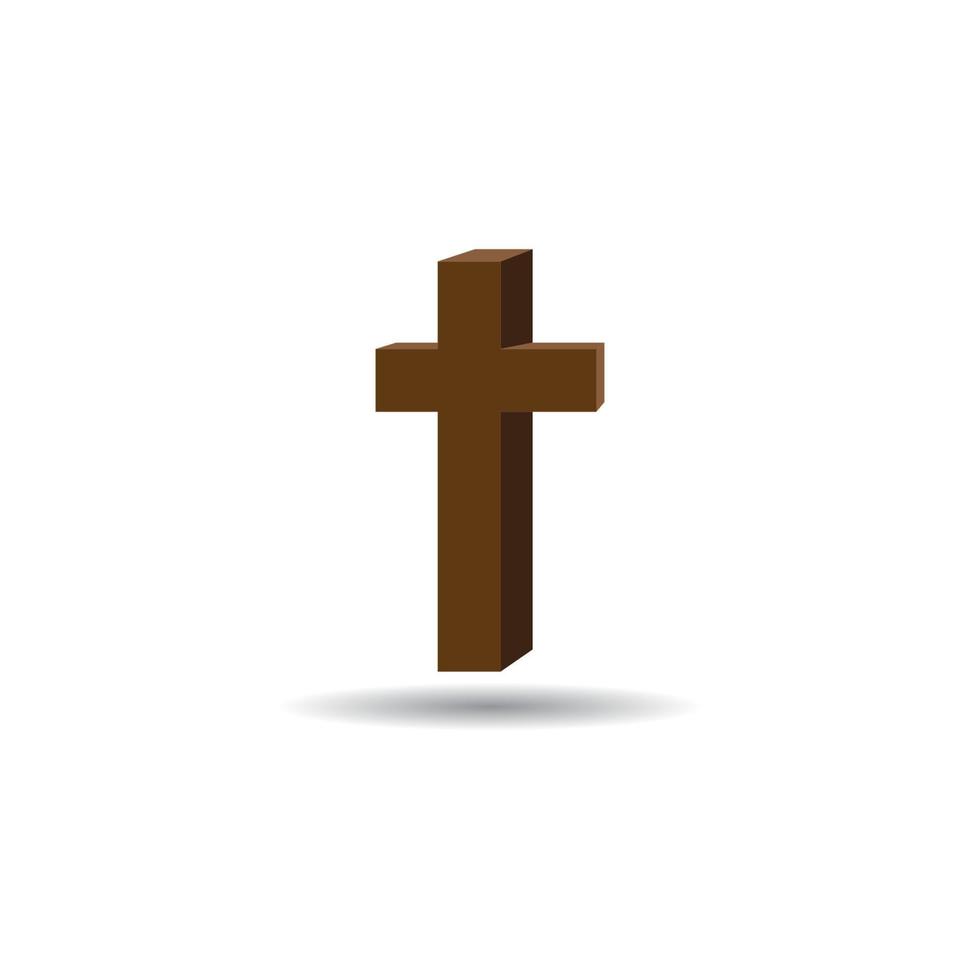 Christian cross icon vector