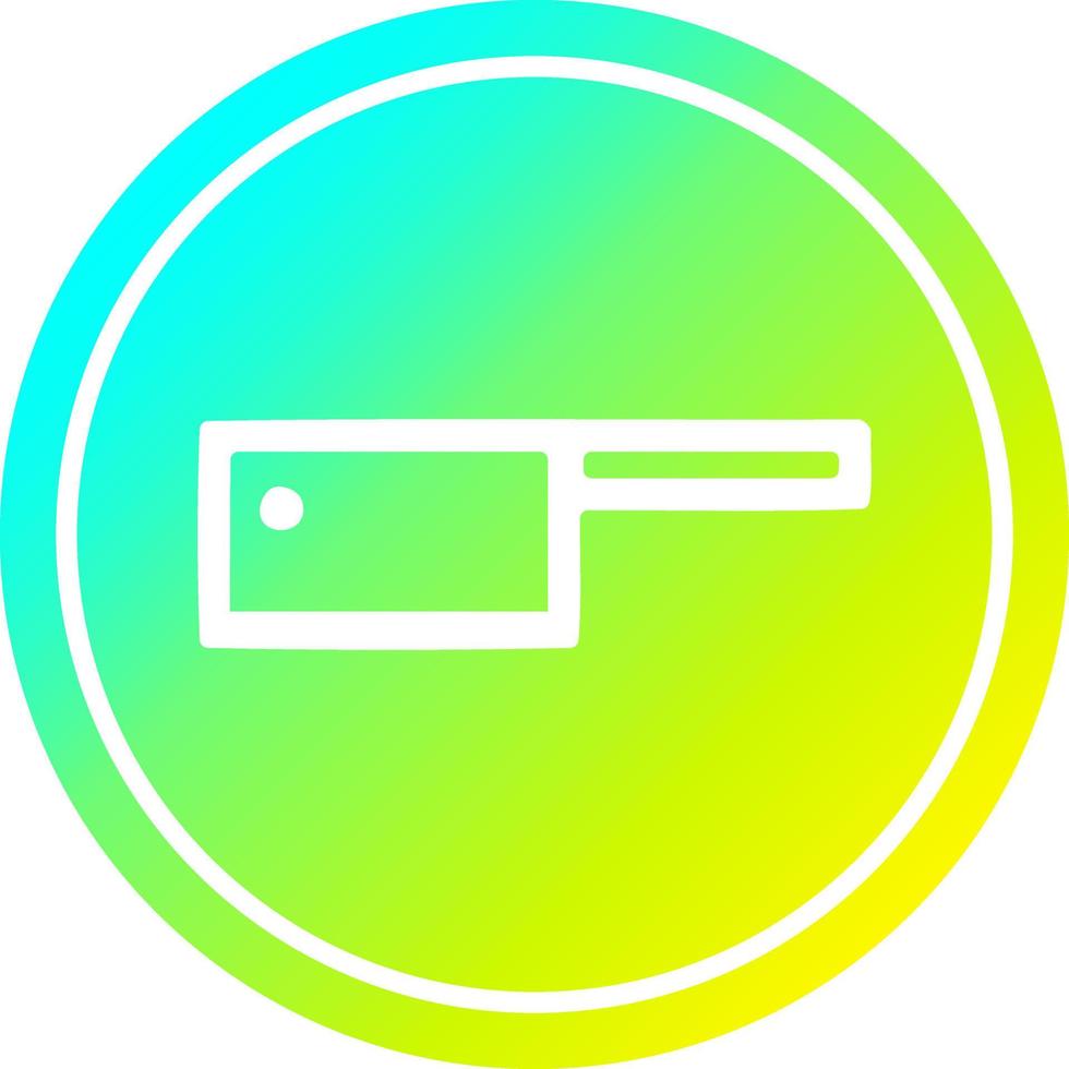 meat cleaver circular in cold gradient spectrum vector