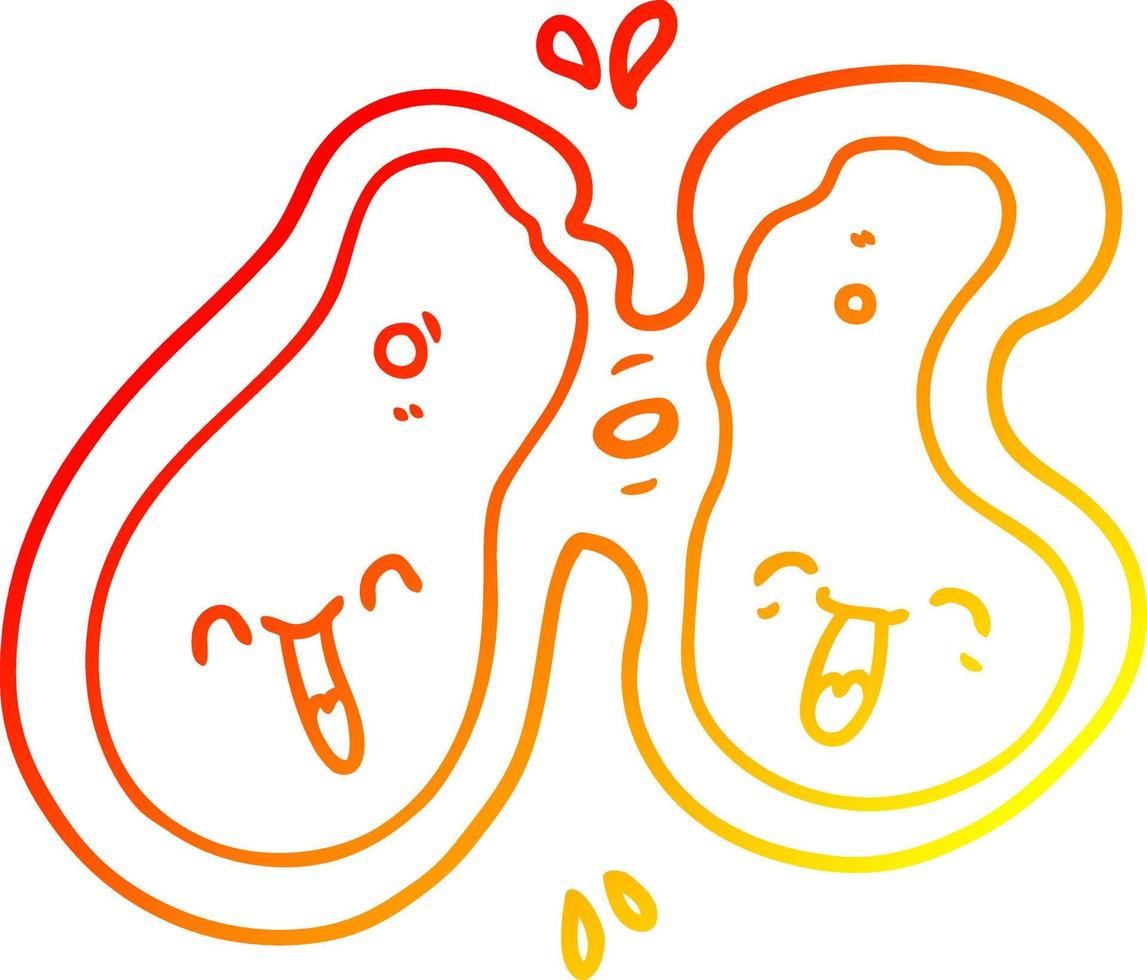 warm gradient line drawing cartoon cell dividing vector