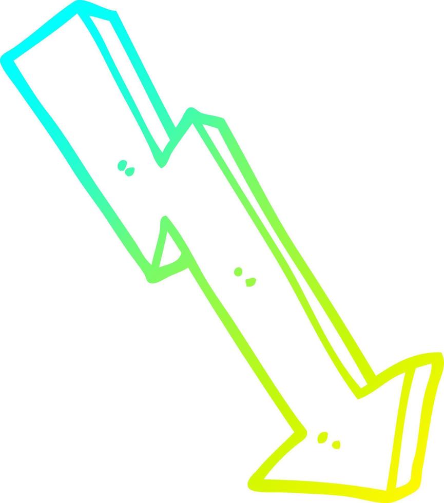 cold gradient line drawing cartoon business loss arrow vector