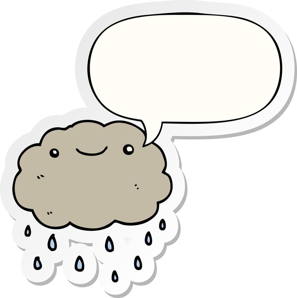 cartoon cloud and speech bubble sticker vector