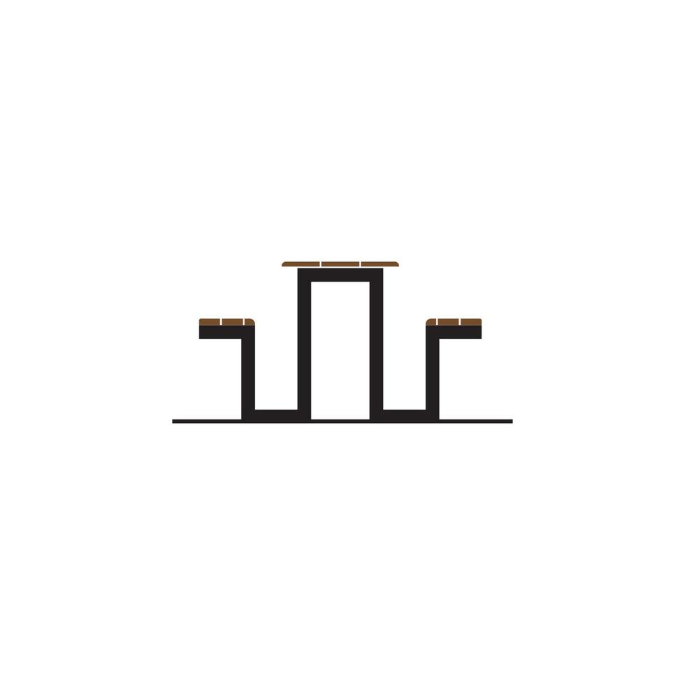 Picnic table icon vector