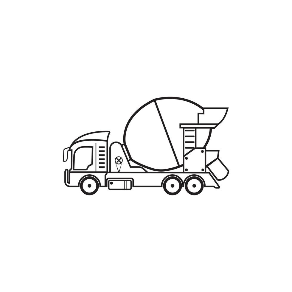 mixer truck icon vector