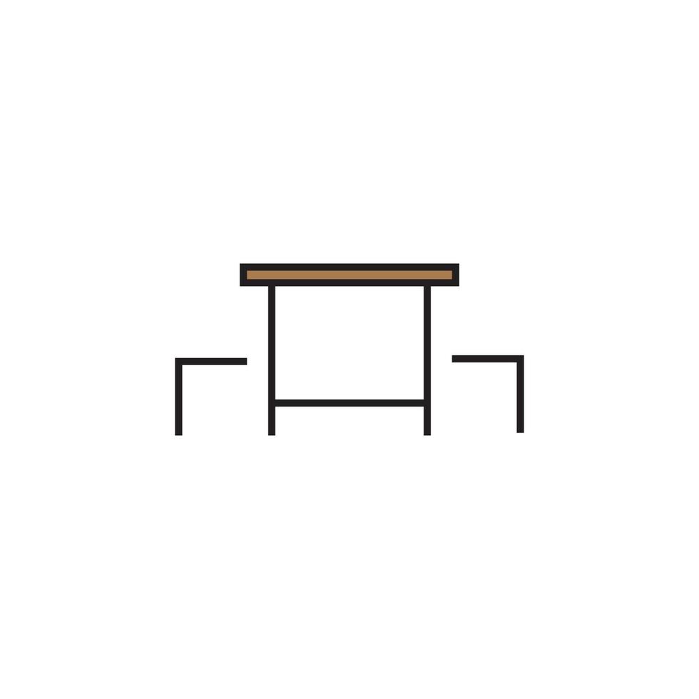 Picnic table icon vector