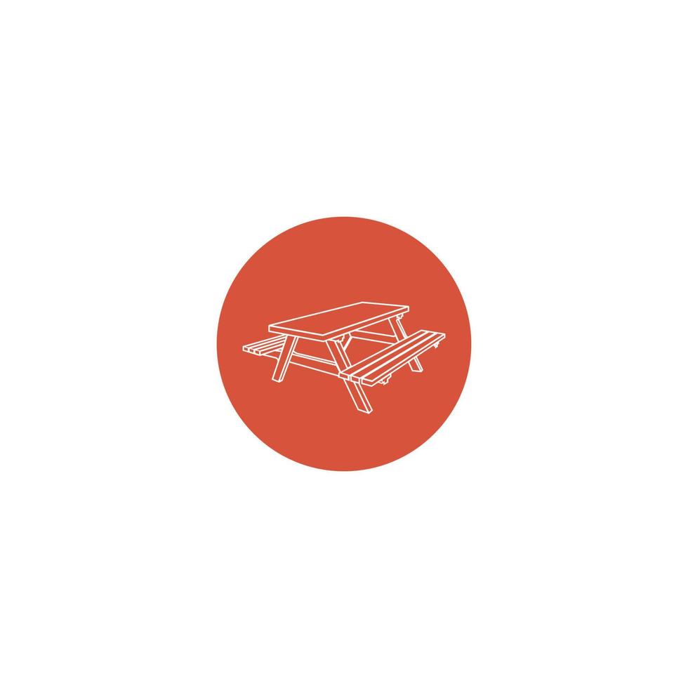 Picnic table icon vector