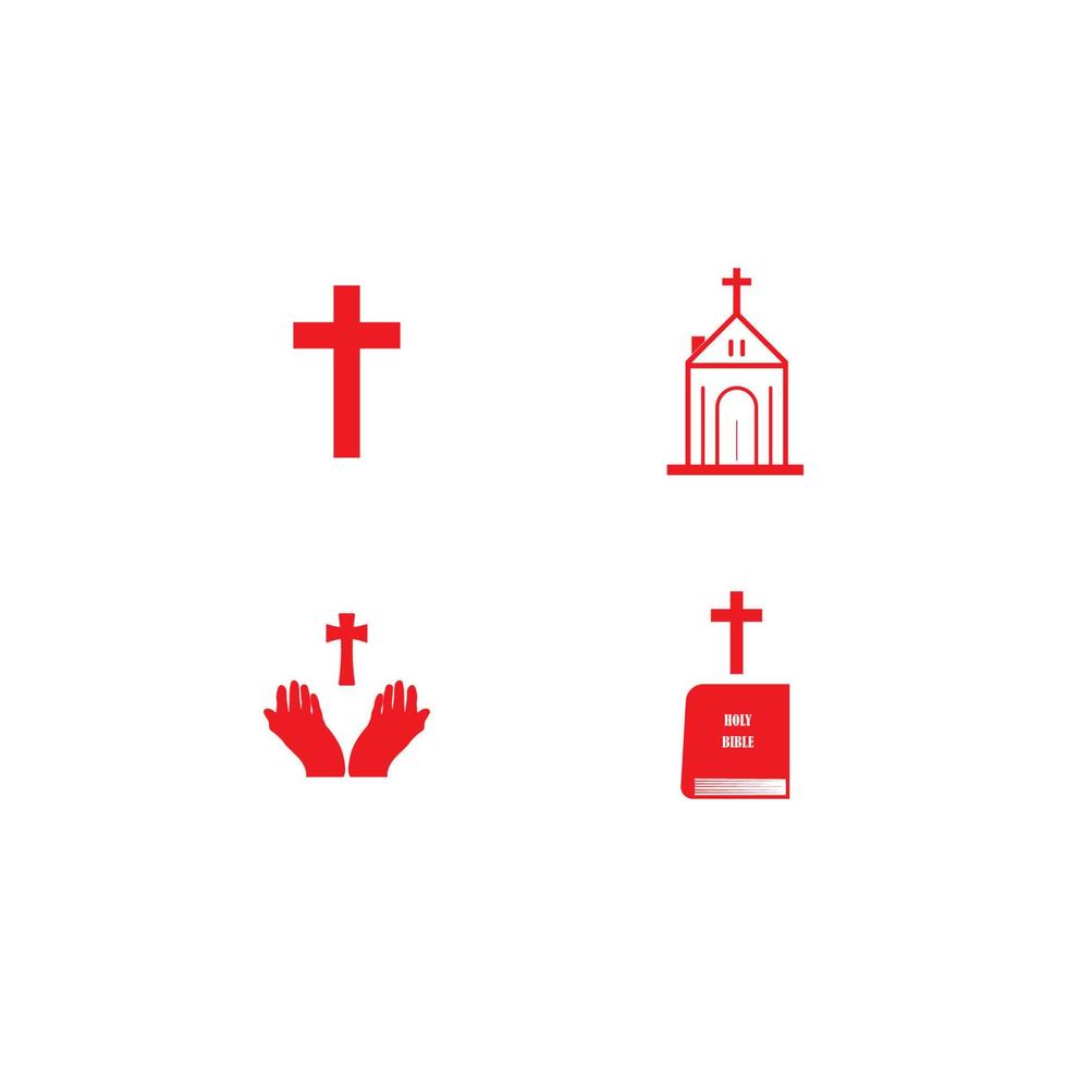 icono de cruz cristiana vector