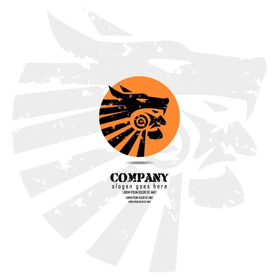 Human logo in a Wolf head. Could be used as sports symbols, corporate symbols, commercial symbols vector