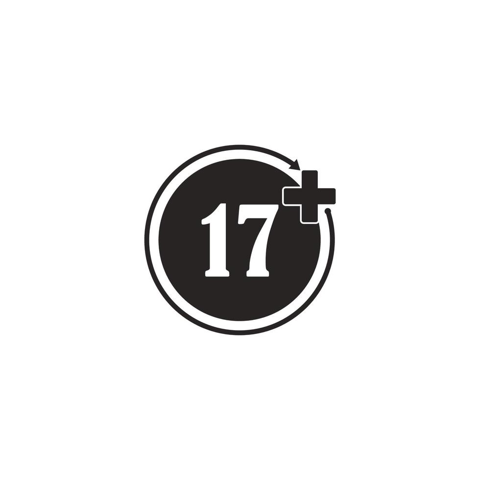 Plus 17 icon vector