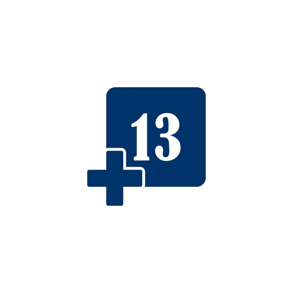 plus 13 icon vector