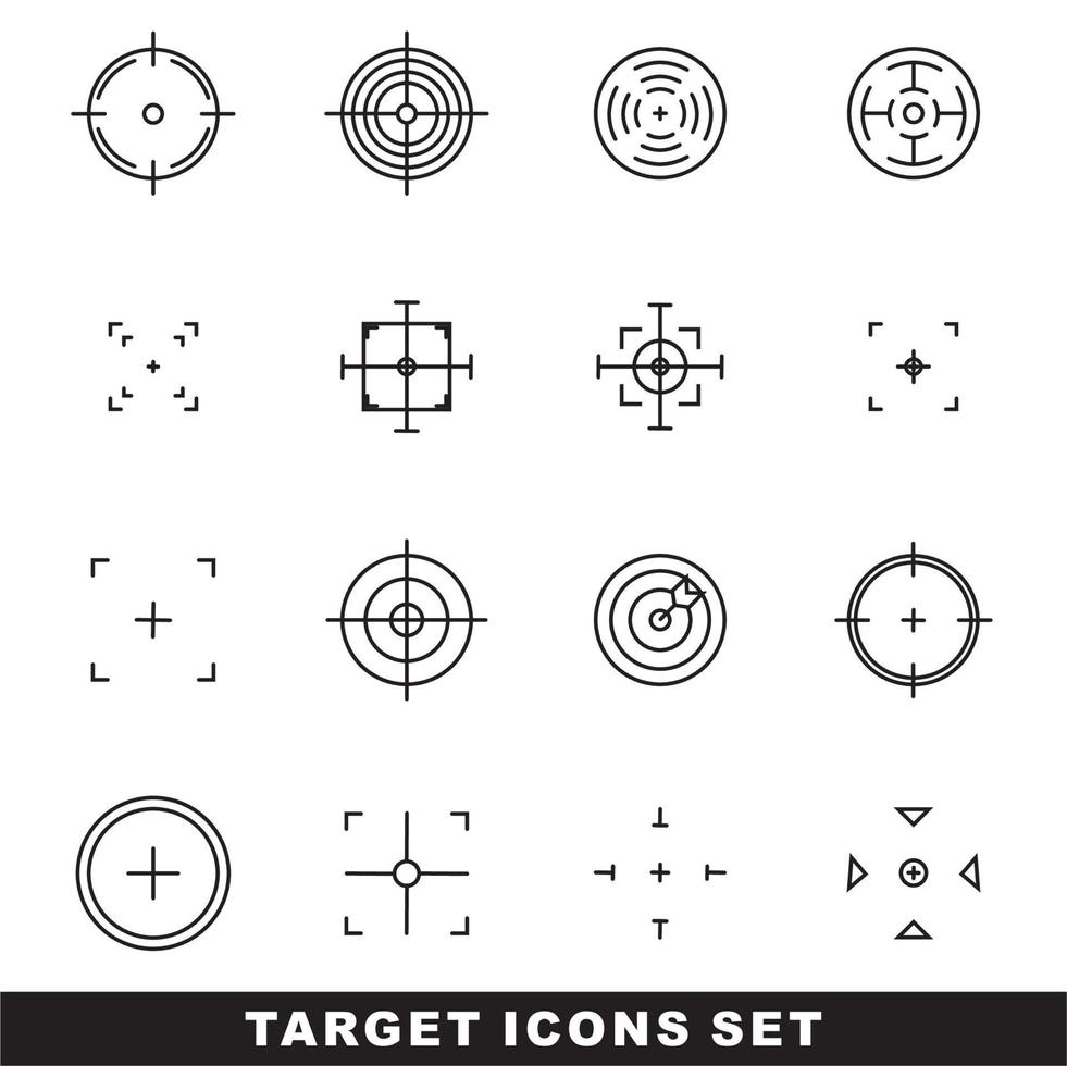 icon set target editable vector