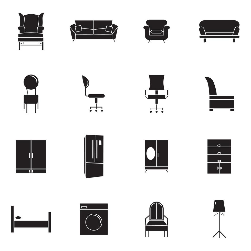 ICON SYMBOL FOR INTERIOR FURNITURE vector