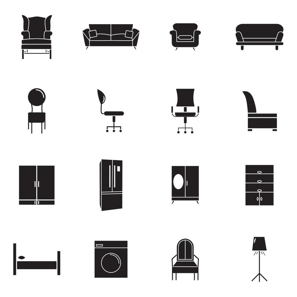 símbolo de icono para muebles de interior vector