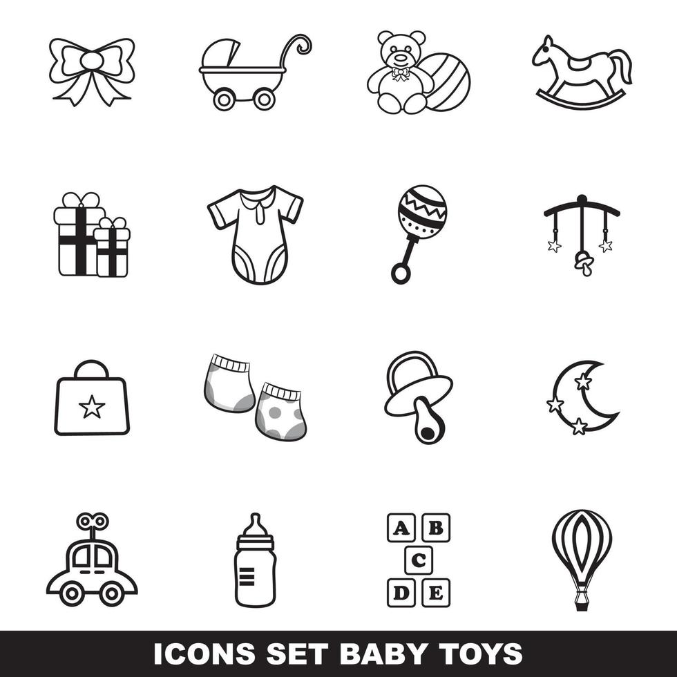 conjunto de iconos de juguetes para bebés vector