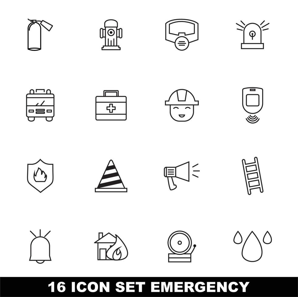 Set Icon emergency editable vector