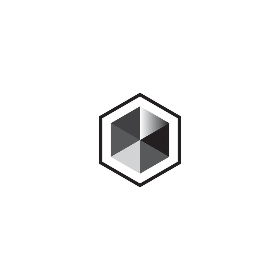 diseño de plantilla de ilustración de vector de icono hexagonal